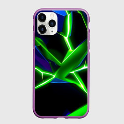 Чехол iPhone 11 Pro матовый Green glow, цвет: 3D-фиолетовый