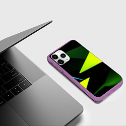 Чехол iPhone 11 Pro матовый Geometric shapes, цвет: 3D-фиолетовый — фото 2