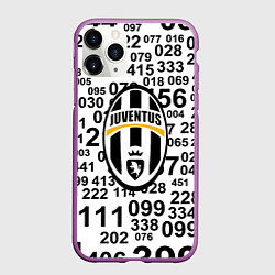 Чехол iPhone 11 Pro матовый Ювентус числа, цвет: 3D-фиолетовый
