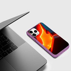 Чехол iPhone 11 Pro матовый Neon orange, цвет: 3D-фиолетовый — фото 2