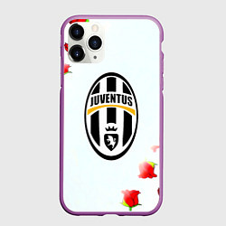 Чехол iPhone 11 Pro матовый Ювентус розы, цвет: 3D-фиолетовый