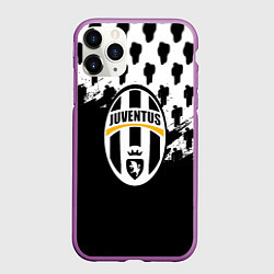 Чехол iPhone 11 Pro матовый Juventus logo краски, цвет: 3D-фиолетовый