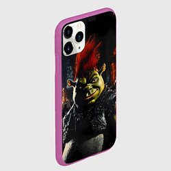 Чехол iPhone 11 Pro матовый Шрек боец с катаной, цвет: 3D-фиолетовый — фото 2