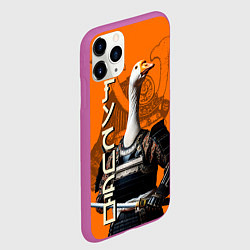 Чехол iPhone 11 Pro матовый Гусидо - путь гуся, цвет: 3D-фиолетовый — фото 2