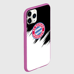 Чехол iPhone 11 Pro матовый Бавария Мюнхен черно белые штрихи, цвет: 3D-фиолетовый — фото 2