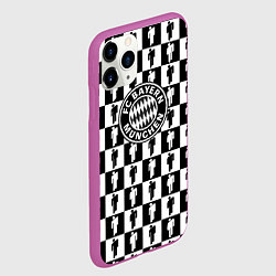 Чехол iPhone 11 Pro матовый Бавария Мюнхен люди паттерн текстура, цвет: 3D-фиолетовый — фото 2