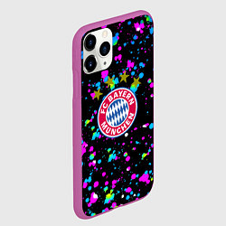 Чехол iPhone 11 Pro матовый Бавария Мюнхен краски неон, цвет: 3D-фиолетовый — фото 2