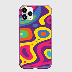 Чехол iPhone 11 Pro матовый Abstract tac, цвет: 3D-фиолетовый