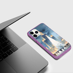 Чехол iPhone 11 Pro матовый Новый год в Москве, цвет: 3D-фиолетовый — фото 2