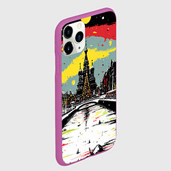 Чехол iPhone 11 Pro матовый Праздничная новогодняя Москва, цвет: 3D-фиолетовый — фото 2