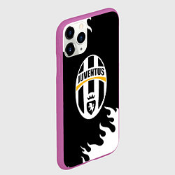 Чехол iPhone 11 Pro матовый Juventus белый огонь текстура, цвет: 3D-фиолетовый — фото 2