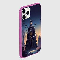 Чехол iPhone 11 Pro матовый Новогодний Бэтмен, цвет: 3D-фиолетовый — фото 2
