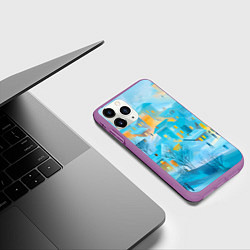Чехол iPhone 11 Pro матовый Новогодние Московские домики, цвет: 3D-фиолетовый — фото 2