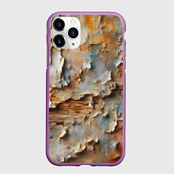 Чехол iPhone 11 Pro матовый Старая штукатурка на стене - абстракция, цвет: 3D-фиолетовый