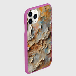 Чехол iPhone 11 Pro матовый Старая штукатурка на стене - абстракция, цвет: 3D-фиолетовый — фото 2