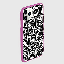 Чехол iPhone 11 Pro матовый Lightnings and faces - ai art fantasy, цвет: 3D-фиолетовый — фото 2