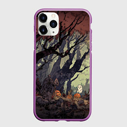 Чехол iPhone 11 Pro матовый Призрачный лес, цвет: 3D-фиолетовый