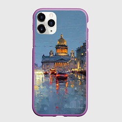 Чехол iPhone 11 Pro матовый Зимний Питер, цвет: 3D-фиолетовый