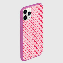 Чехол iPhone 11 Pro матовый Красно белый геометрический клетчатый, цвет: 3D-фиолетовый — фото 2