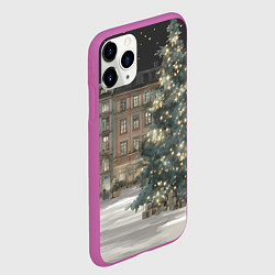 Чехол iPhone 11 Pro матовый Елка во дворе, цвет: 3D-фиолетовый — фото 2