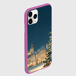 Чехол iPhone 11 Pro матовый Новогодняя атмосфера в городе, цвет: 3D-фиолетовый — фото 2
