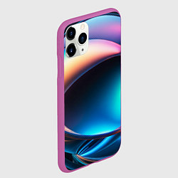 Чехол iPhone 11 Pro матовый Галактический шар, цвет: 3D-фиолетовый — фото 2