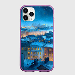 Чехол iPhone 11 Pro матовый Крыши зимнего Питера