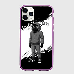 Чехол iPhone 11 Pro матовый Окак - кот мем, цвет: 3D-фиолетовый