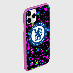 Чехол iPhone 11 Pro матовый Челси неоновые краски, цвет: 3D-фиолетовый — фото 2
