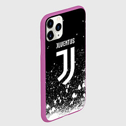 Чехол iPhone 11 Pro матовый Ювентус всплеск белых красок, цвет: 3D-фиолетовый — фото 2