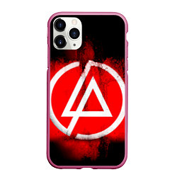 Чехол iPhone 11 Pro матовый Linkin Park: Red style, цвет: 3D-малиновый