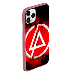 Чехол iPhone 11 Pro матовый Linkin Park: Red style, цвет: 3D-малиновый — фото 2
