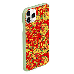 Чехол iPhone 11 Pro матовый Хохлома, цвет: 3D-салатовый — фото 2
