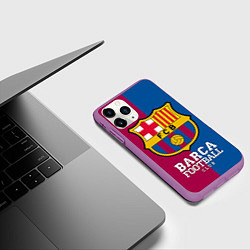 Чехол iPhone 11 Pro матовый Barca Football, цвет: 3D-фиолетовый — фото 2