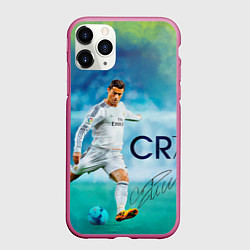 Чехол iPhone 11 Pro матовый CR Ronaldo, цвет: 3D-малиновый