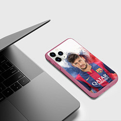 Чехол iPhone 11 Pro матовый Neymar FCB, цвет: 3D-малиновый — фото 2