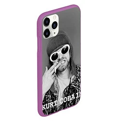 Чехол iPhone 11 Pro матовый Кобейн в очках, цвет: 3D-фиолетовый — фото 2