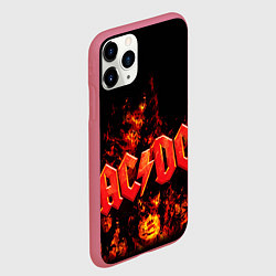 Чехол iPhone 11 Pro матовый AC/DC Flame, цвет: 3D-малиновый — фото 2