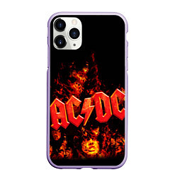 Чехол iPhone 11 Pro матовый AC/DC Flame, цвет: 3D-светло-сиреневый