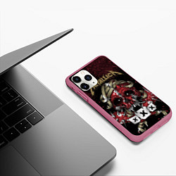 Чехол iPhone 11 Pro матовый Metallica: XXX, цвет: 3D-малиновый — фото 2