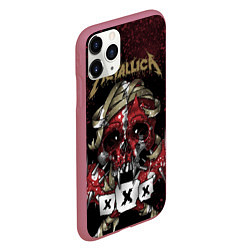 Чехол iPhone 11 Pro матовый Metallica: XXX, цвет: 3D-малиновый — фото 2