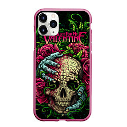 Чехол iPhone 11 Pro матовый BFMV: Roses Skull