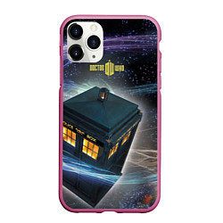 Чехол iPhone 11 Pro матовый Police Box, цвет: 3D-малиновый