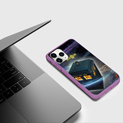 Чехол iPhone 11 Pro матовый Police Box, цвет: 3D-фиолетовый — фото 2
