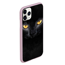 Чехол iPhone 11 Pro матовый Черная кошка, цвет: 3D-розовый — фото 2