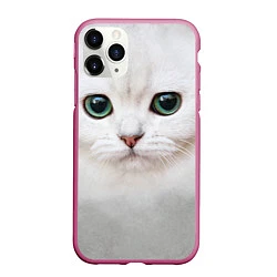 Чехол iPhone 11 Pro матовый Белый котик