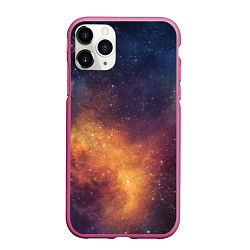 Чехол iPhone 11 Pro матовый Космос, цвет: 3D-малиновый
