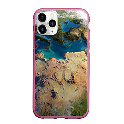 Чехол iPhone 11 Pro матовый Земля, цвет: 3D-малиновый