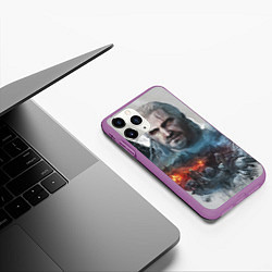 Чехол iPhone 11 Pro матовый Witcher, цвет: 3D-фиолетовый — фото 2