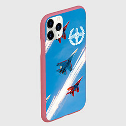 Чехол iPhone 11 Pro матовый Самолеты ВВС, цвет: 3D-малиновый — фото 2